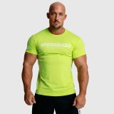 Pánske fitness tričko Iron Aesthetics Unbroken, limetkové · záber 2