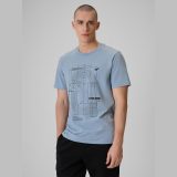 T-shirt regular s potlačou pánsky - modrý · záber 1
