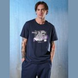 T-shirt regular s potlačou pánsky - tmavomodrý · záber 7