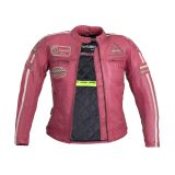Dámska kožená moto bunda W-TEC Sheawen Lady Pink - Veľkosť: L | Farba: Ružová · záber 2