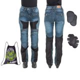 Dámske moto jeansy W-TEC Bolftyna - Veľkosť: 3XL | Farba: Čierna · záber 1