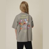 T-shirt loose s potlačou dievčenský - béžový · záber 2