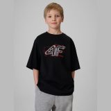 T-shirt loose s potlačou chlapčenský - čierny · záber 1