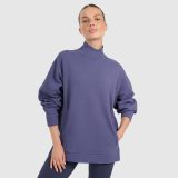 Dámska tepláková mikina na jogu a pilates - tmavomodrá · záber 1