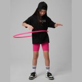 T-shirt loose s potlačou dievčenský - čierny · záber 10