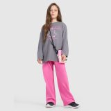 Dievčenský oversize longsleeve s potlačou - sivý · záber 2