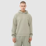 Unisex nerozopínateľná tepláková mikina s kapucňou - olivová/kaki · záber 1