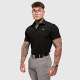 Strečová košeľa Iron Aesthetics Short Slim Stretch, čierna · záber 1