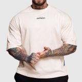 Oversize tričko Iron Aesthetics Major, béžové · záber 1