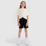 Dievčenský oversize crop top s potlačou - biely · záber 2