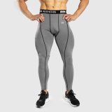 Pánske športové legíny Iron Aesthetics Dry Cool, sivé · záber 5