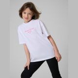 T-shirt loose s potlačou dievčenský - biely · záber 8