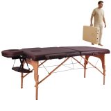 Masážne lehátko inSPORTline Taisage 186x70x62-84 cm 2-dielne drevené - Farba: Čierna · záber 3