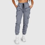 Dámske tepláky Iron Aesthetics Cargo, sivé · záber 4