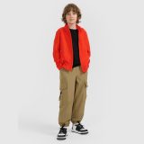 Chlapčenský fleece slim s golierom - červený · záber 2