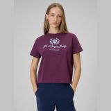 T-shirt boxy s potlačou dámsky - bordový · záber 1