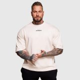 Oversize tričko Iron Aesthetics Major, béžové · záber 5