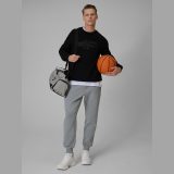 Pánska regular tepláková mikina bez kapucne - čierna · záber 2
