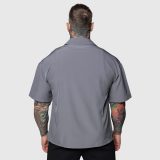 Oversized košeľa Iron Aesthetics Cuban, sivá · záber 2