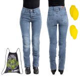 Dámske moto jeansy W-TEC Panimali - Veľkosť: M | Farba: Modrá · záber 1