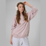 Mikina tepláková loose bez kapucne dámska - ružová · záber 1