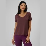 T-shirt regular s modalom dámsky - hnedý · záber 1