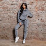 Dámska oversize súprava Iron Aesthetics Cargo, sivá · záber 1
