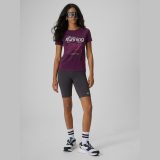T-shirt slim s potlačou dámsky - fialový · záber 2