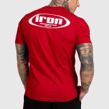 Pánske tričko Iron Aesthetics Loop, červené · záber 1