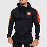 Mikina s kapucňou a zipsom Iron Aesthetics Tricolora, čierna · záber 2