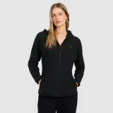 Dámsky slim fleece s kapucňou - čierny · záber 1