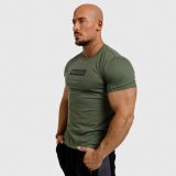 Pánske fitness tričko Iron Aesthetics Boxed, vojenská zelená · záber 4