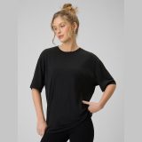 T-shirt loose s modalom dámsky - čierne · záber 1