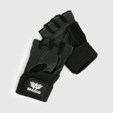 Fitness rukavice Iron Aesthetics Leather Lift, čierne · záber 3