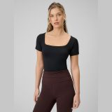 T-shirt slim hladký dámsky - čierne · záber 1