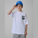 T-shirt loose s potlačou chlapčenský - biely · záber 10