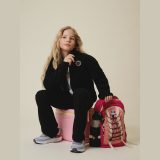 Oversize flís bez kapucne dievčenský - čierny · záber 1
