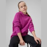 Tepláková mikina loose s kapucňou dievčenská - ružová · záber 1