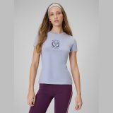 T-shirt slim s potlačou dámsky - modrý · záber 1