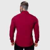 Strečová košeľa Iron Aesthetics Slim Stretch, bordová · záber 4