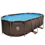 Bazén ovál Steel Super Rattan AVENLI 427 x 275 x 100 cm · záber 1
