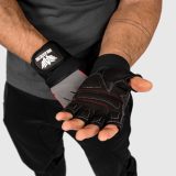 Fitness rukavice Iron Aesthetics Leather Beast, sivé · záber 4