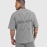 Pánske tričko Iron Aesthetics X Washed, sivé · záber 1
