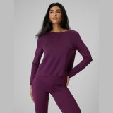 Longsleeve regular s modalom dámsky - fialový · záber 1