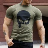 Ultrasoft tričko Iron Aesthetics Skull, vojenská zelená · záber 1