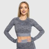 Športový crop top Iron Aesthetics Grande, sivý · záber 1