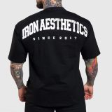 Oversize tričko Iron Aesthetics College, čierne · záber 1
