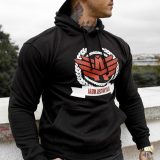 Fitness mikina bez zipsu Iron Aesthetics Triumph, čierna · záber 1