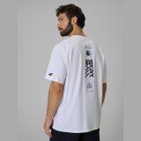 T-shirt loose s potlačou pánsky - biely · záber 1