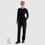 Dámsky rýchloschnúci trekkingový longsleeve s merino vlnou - čierny · záber 2